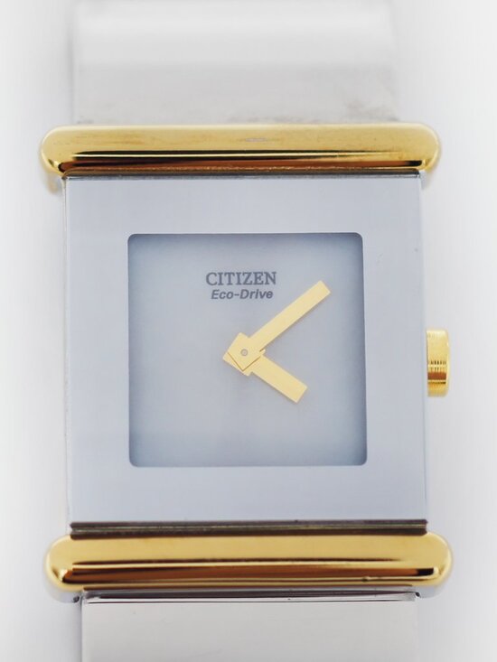 Vintage Citizen Eco-Drive Two-Tone Square Bangle Dress Watch main image 5